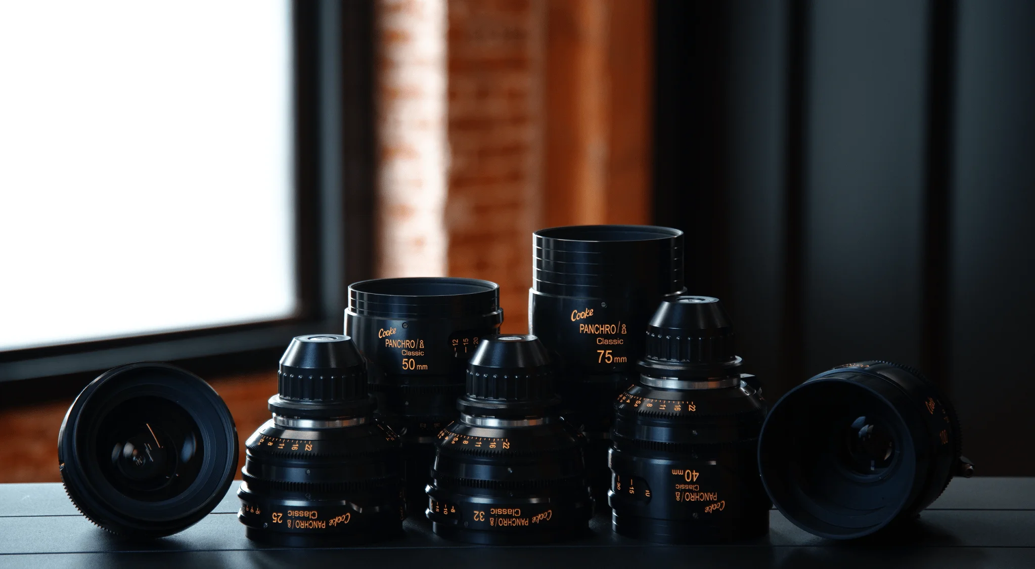 Lineup of Arri Master Prime lenses