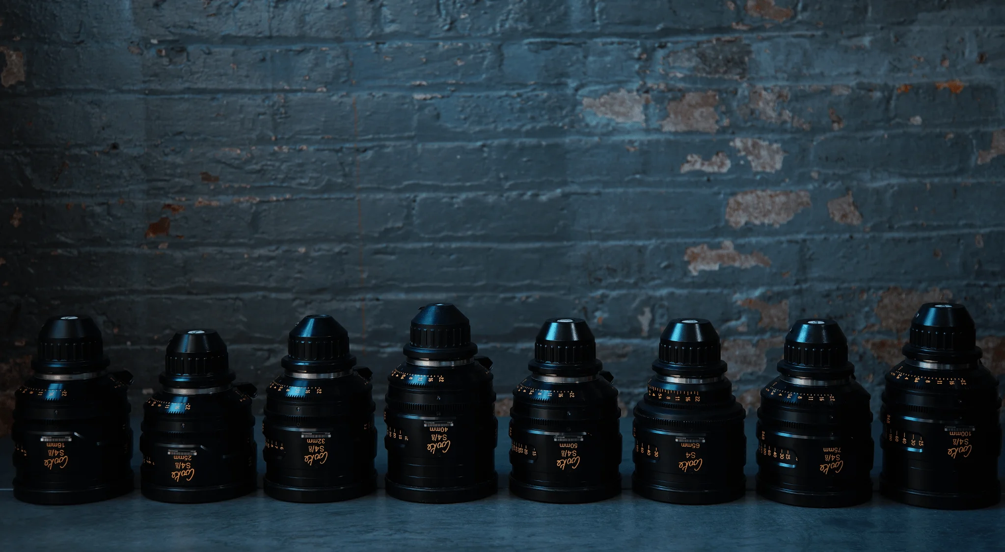 Lineup of Arri Master Prime lenses