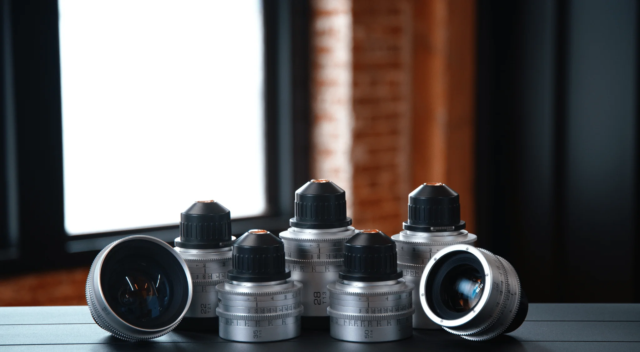 Lineup of Arri Master Prime lenses